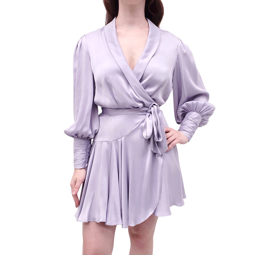ZIMMERMANN LILAC 'SILK WRAP' MINI DRESS - SIZE 1 (US 6)