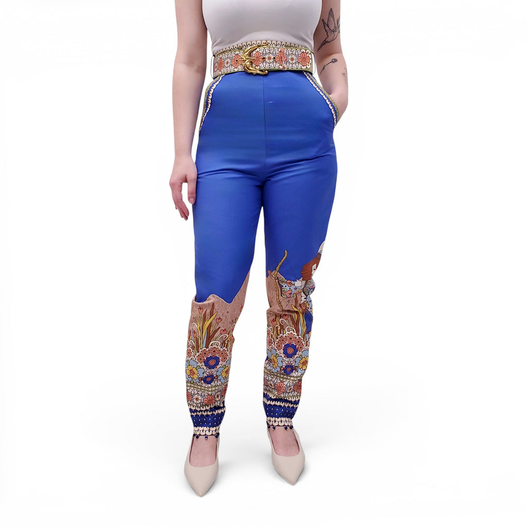 ZIMMERMANN NAVY SAGITTARIUS PRINT 'COSMIC ZODIAC' PANTS - SIZE 0 (US 4)
