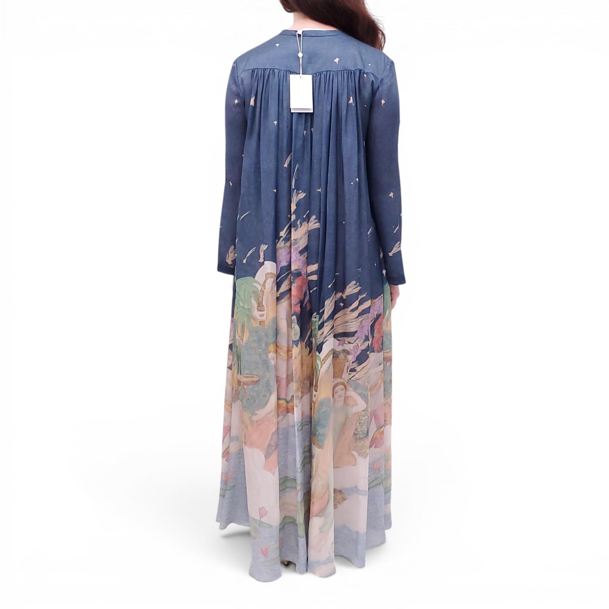ZIMMERMANN NAVY 'PARADISE PRINT LYRICAL SHEATH' DRESS - SIZE 0P (US 2)