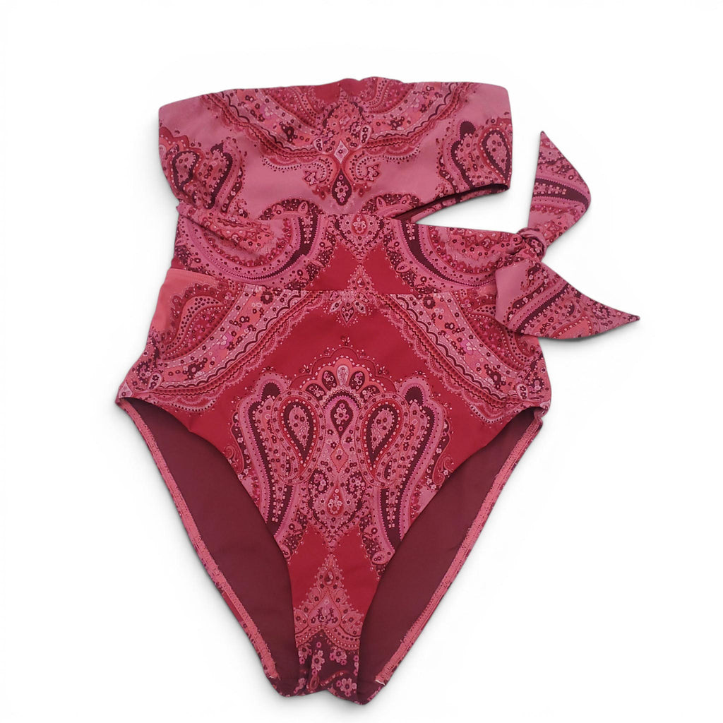 ZIMMERMANN PAISLEY 'SEPARATES' SCULPT TIE ONE-PIECE SWIMSUIT - SIZE 2 (US 8)