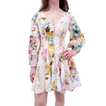 ZIMMERMANN WHITE FLORAL 'HALCYON PANELLED' MINI DRESS - SIZE 0 (US 4)