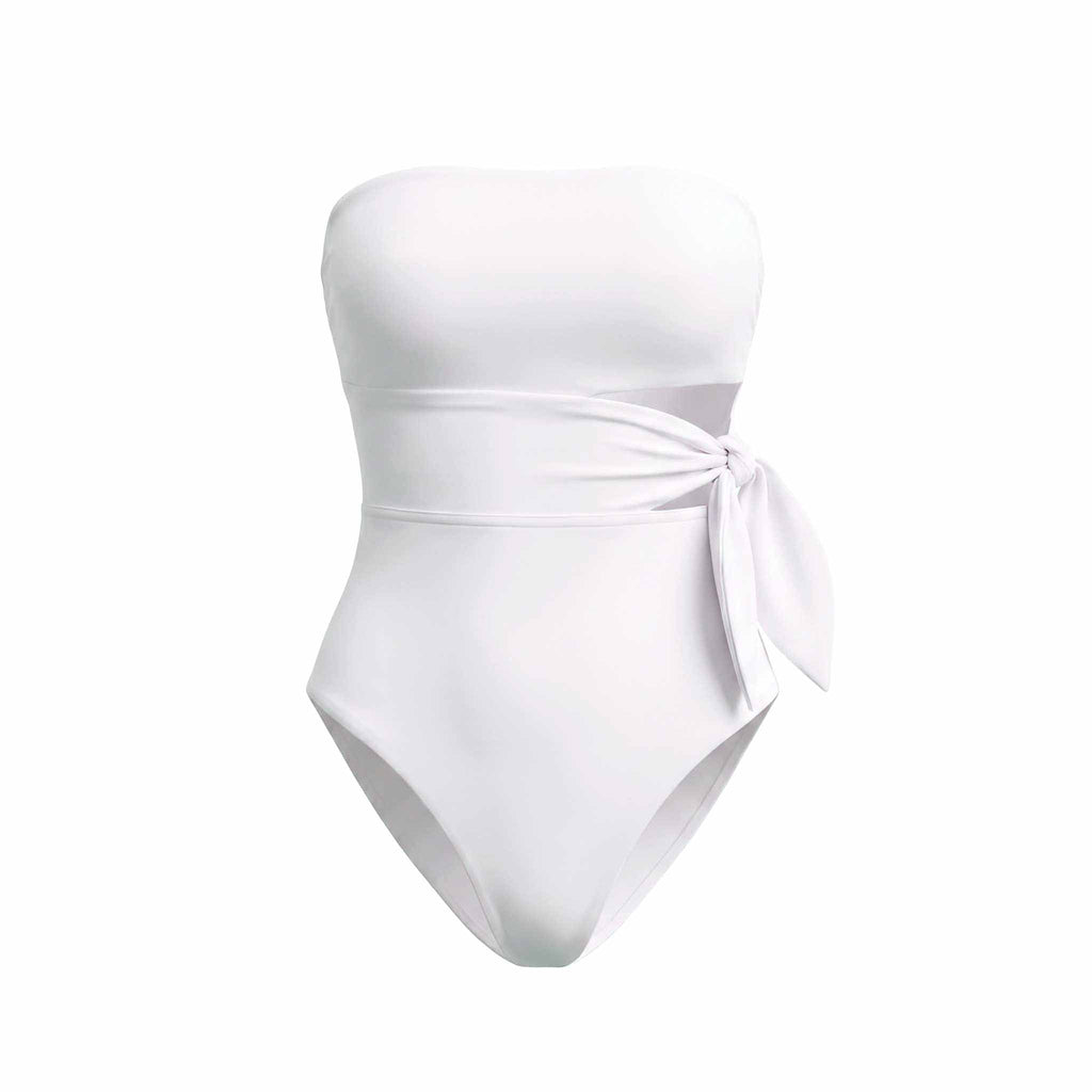 ZIMMERMANN WHITE 'SEPARATES' SCARF TIE ONE-PIECE SWIMSUIT - SIZE 0 (US 4)