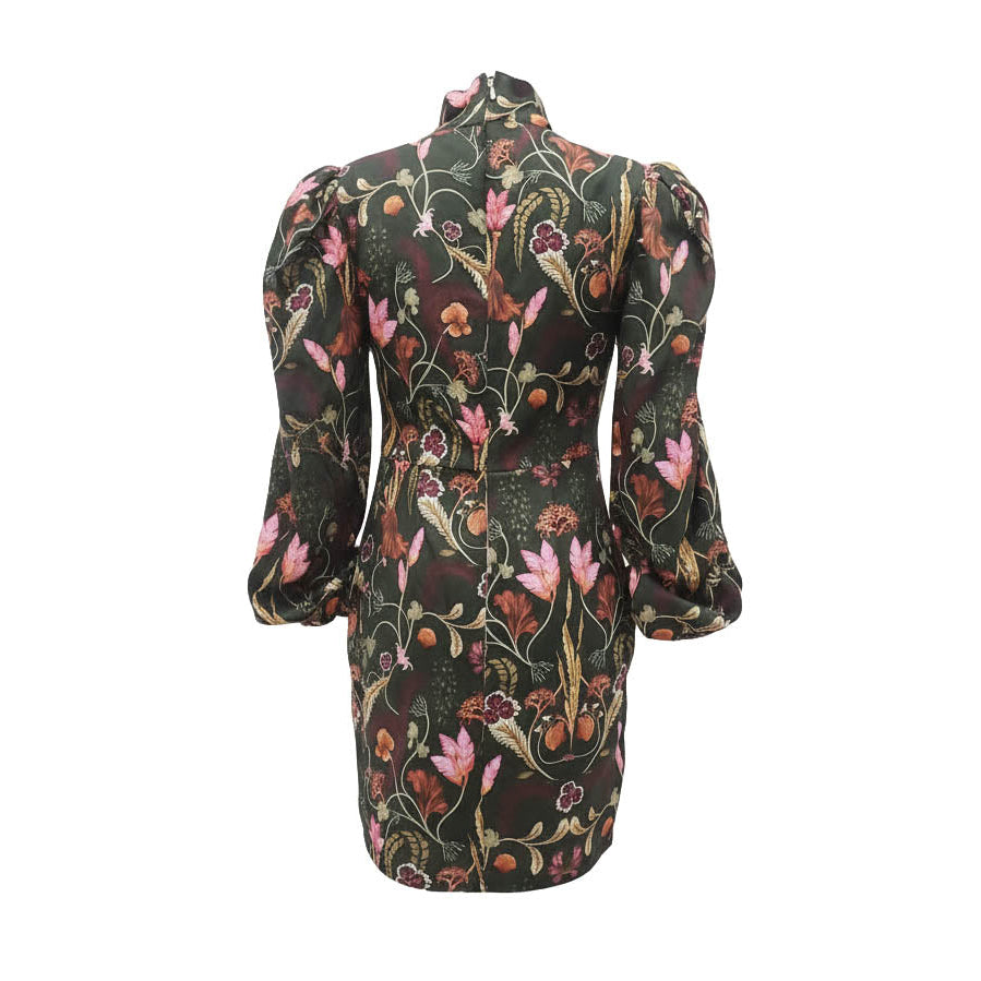 AGUA BY AGUA BENDITA GREEN FLORAL 'GUABA HABITAT' DRESS - SIZE L