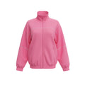 BALENCAIGA OVERSIZED PINK LOGO OVERSIZED FLEECE TRACK SUIT JACKET - SIZE 34