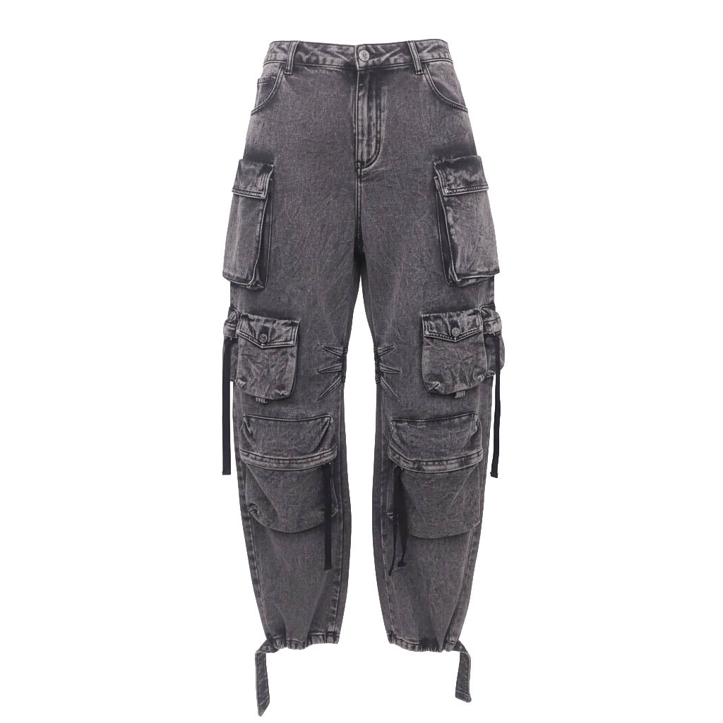 THE ATTICO ACID WASH CARGO JEANS - SIZE 27