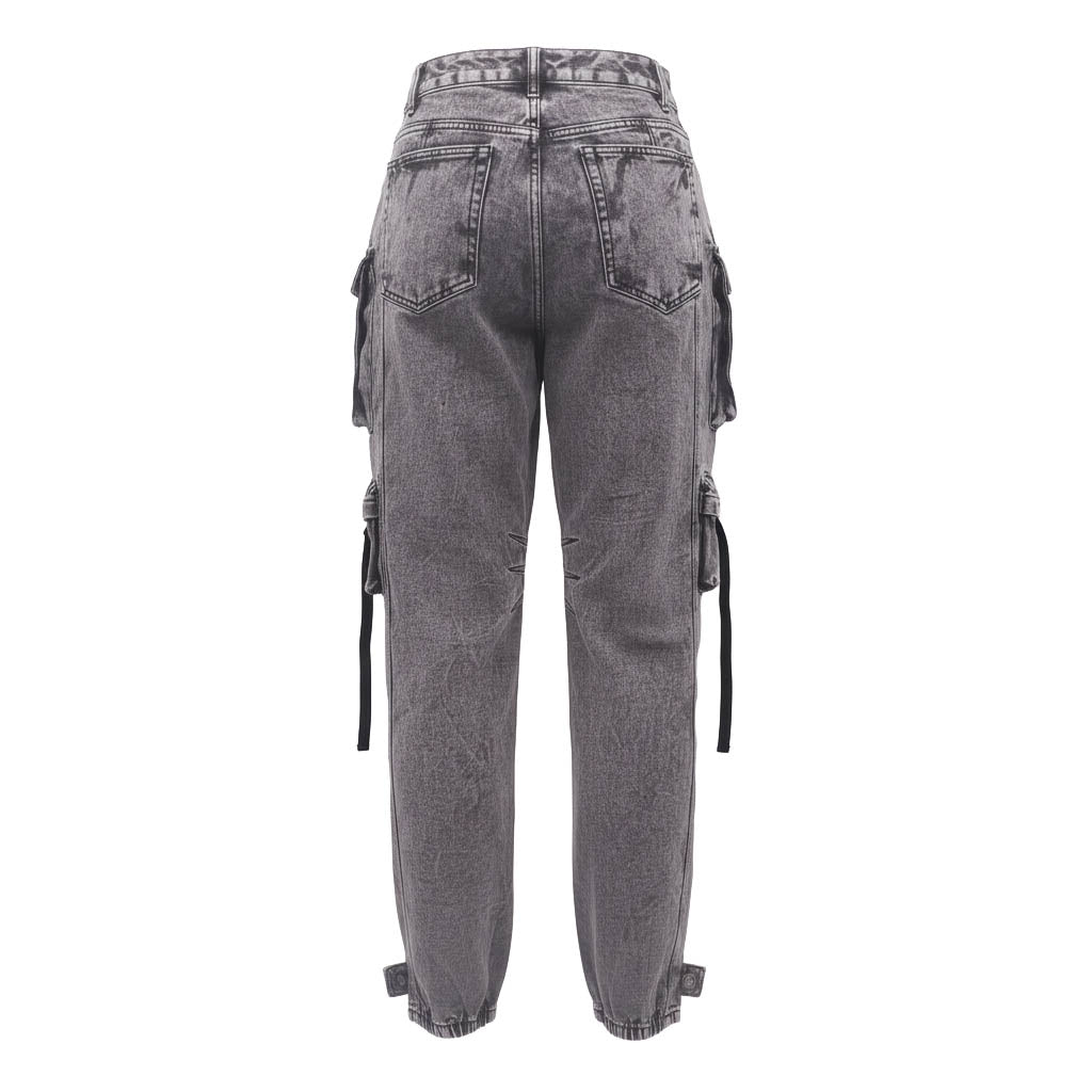 THE ATTICO ACID WASH CARGO JEANS - SIZE 27
