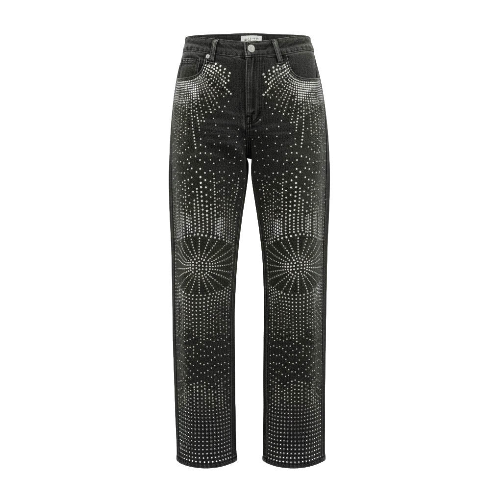 THE ATTICO RHINESTONE-EMBELLISHED JEANS - SIZE 28