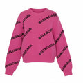 BALENCIAGA PINK KNIT LOGO CROPPED SWEATER - SIZE 38
