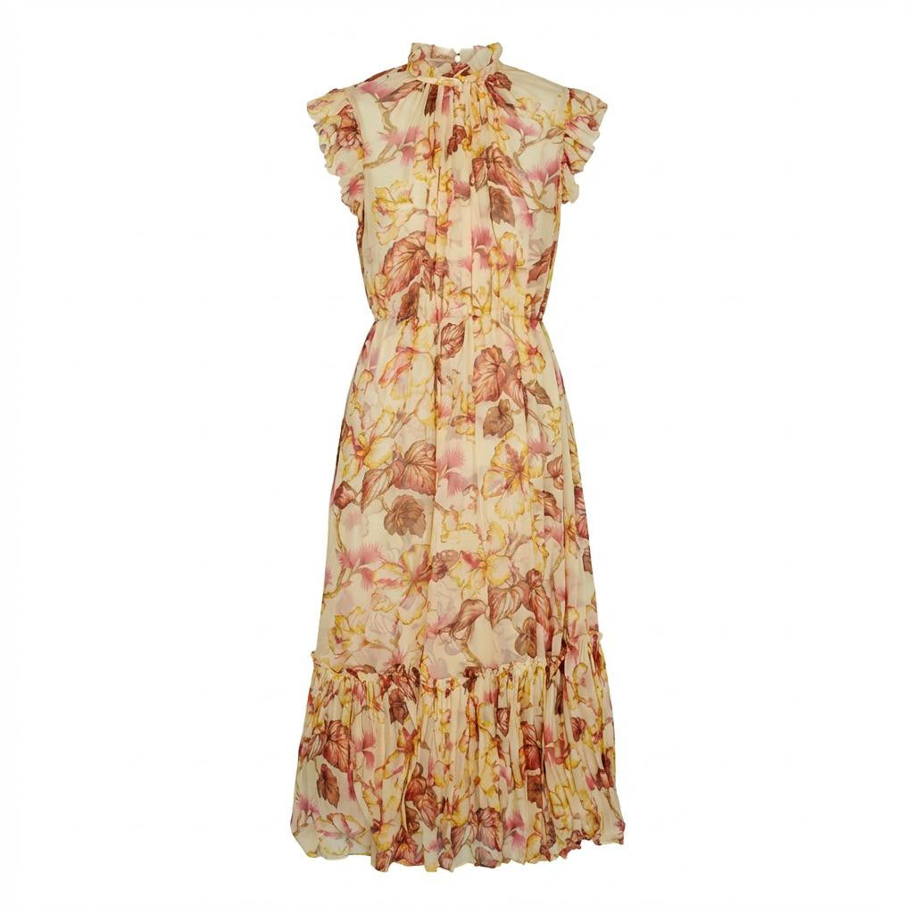 ZIMMERMANN FLORAL YELLOW MAXI DRESS - SIZE 3 (US 10)