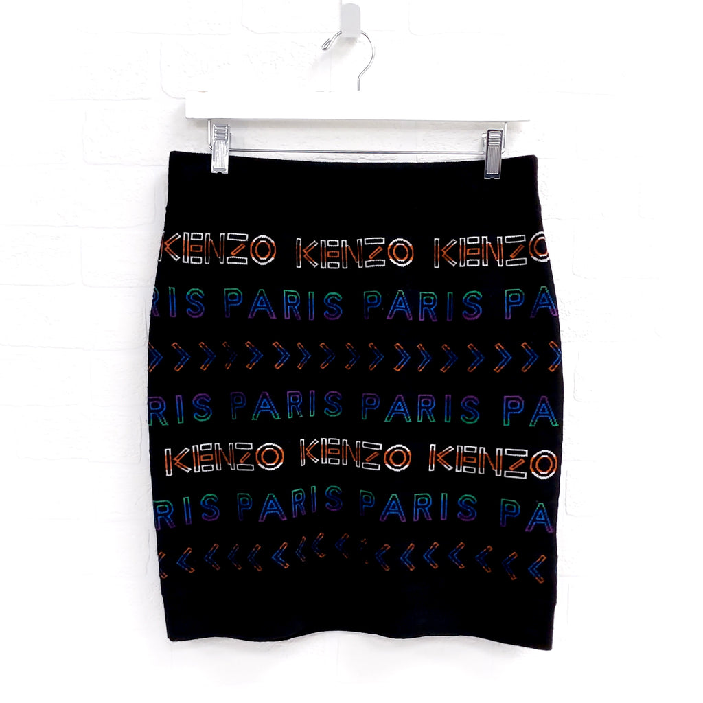 KENZO LOGO PATTERN SKIRT - SIZE L
