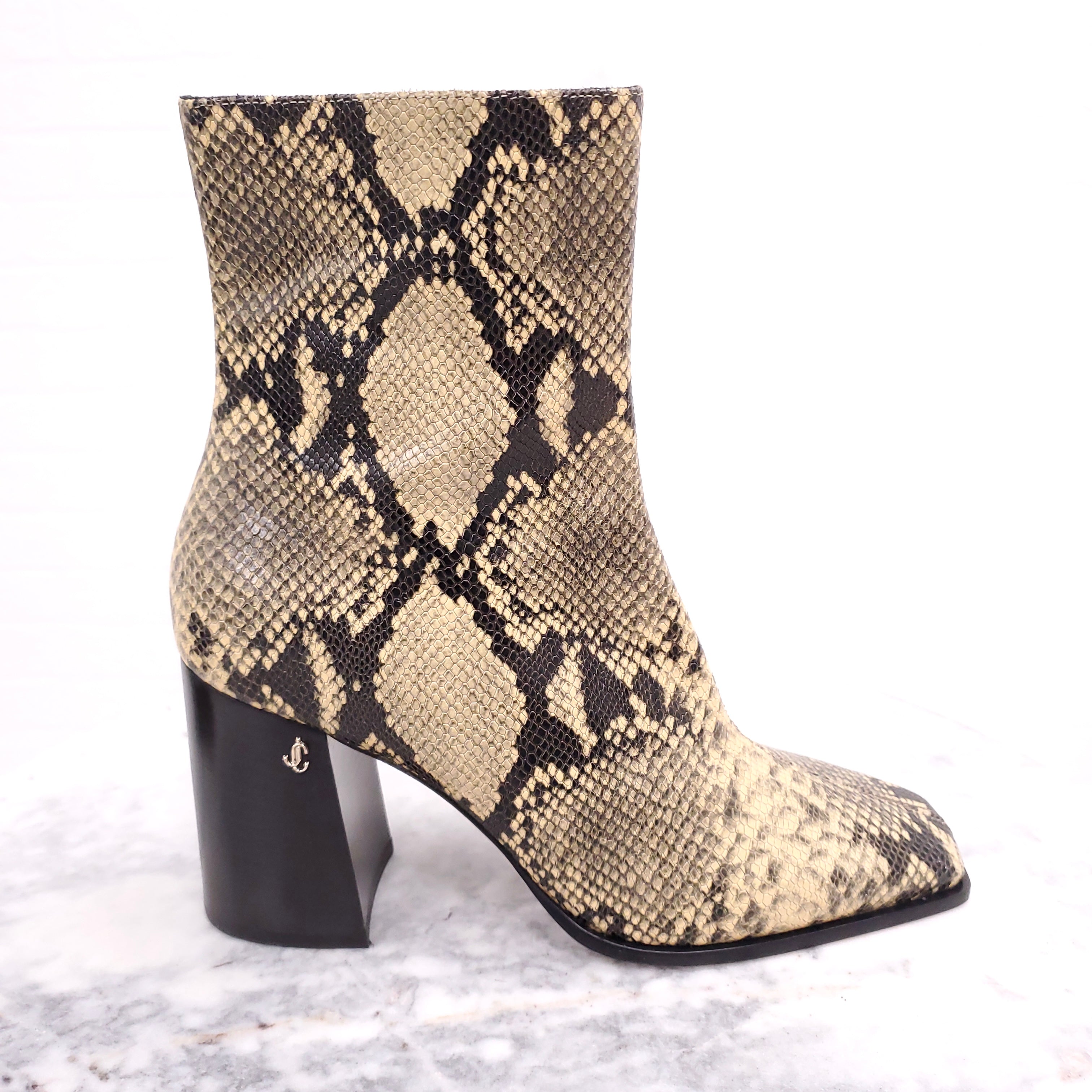 JIMMY CHOO YELLOW CROC BOOTIES WITH JC LOGO ($1500) - SIZE 40.5