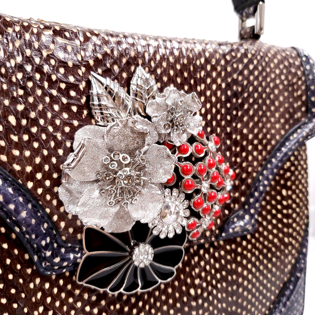 ALEXANDER MCQUEEN TOP HANDLE SNAKESKIN BAG