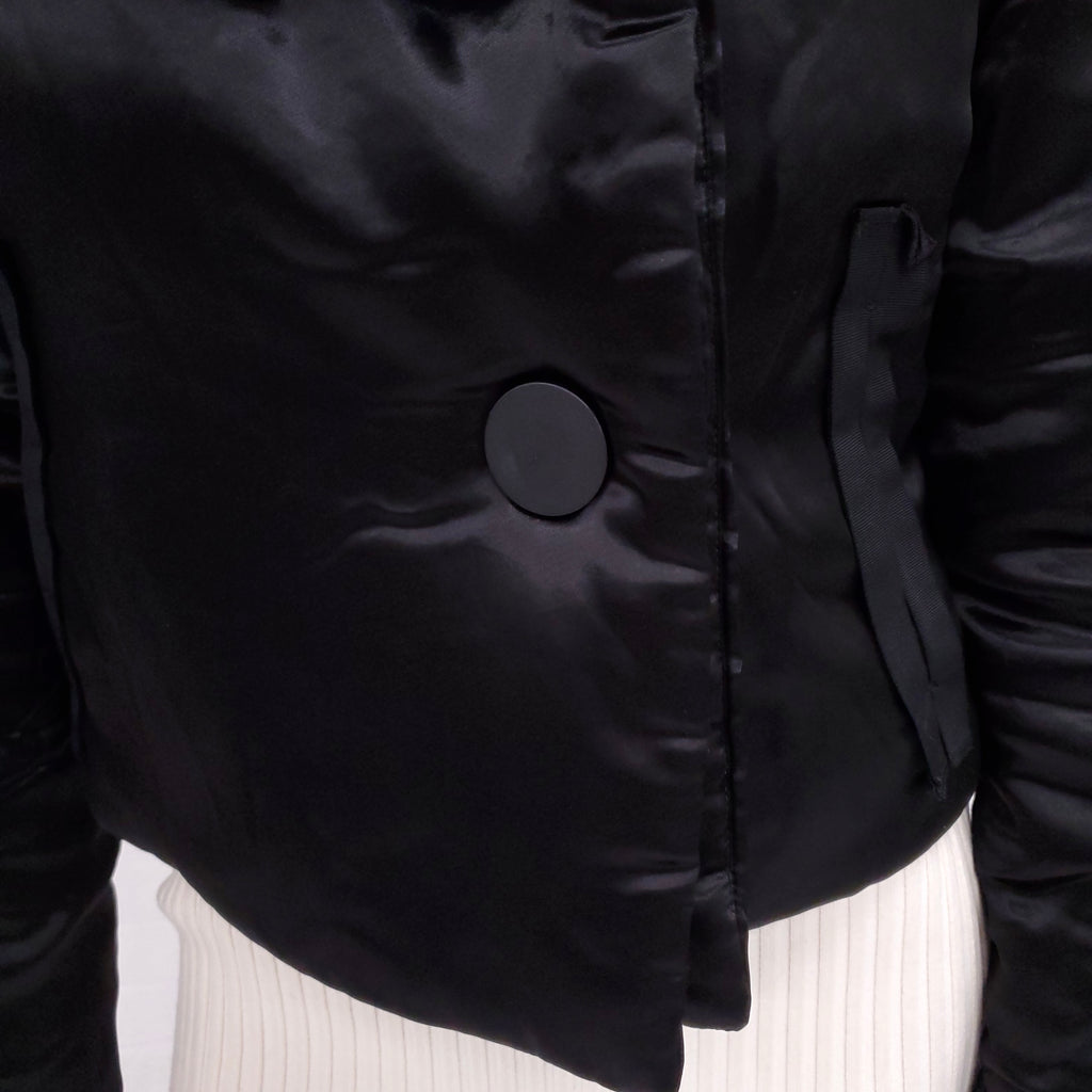 LANVIN SILK PUFFER JACKET WITH BEADED BUTTONS - SIZE 34